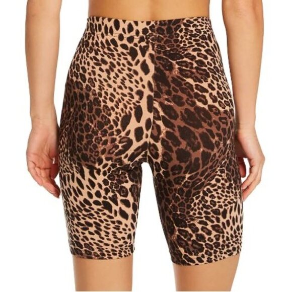 Hue Wavy Leopard Cotton Bike Shorts Essentials Leopard Print Size Small - Picture 2 of 4